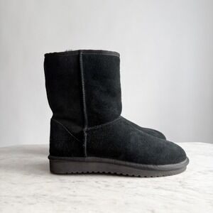 Koolaburra by Ugg black suede fleece lined boots size 8
